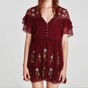 Zara Trafaluc Collection Embroidered Babydoll Dress